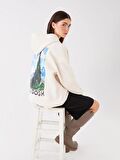 Vincent Van Gogh Baskılı Uzun Kollu Oversize Kadın Hoodie