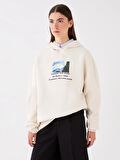 Vincent Van Gogh Baskılı Uzun Kollu Oversize Kadın Hoodie