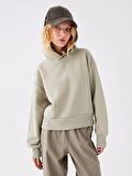 Düz Uzun Kollu Oversize Kadın Hoodie