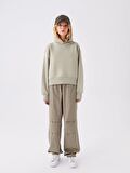 Düz Uzun Kollu Oversize Kadın Hoodie