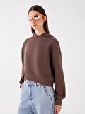 Düz Uzun Kollu Oversize Kadın Hoodie