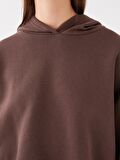 Düz Uzun Kollu Oversize Kadın Hoodie