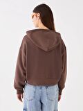 Düz Uzun Kollu Oversize Kadın Hoodie