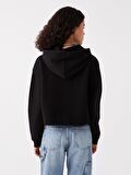 Düz Uzun Kollu Oversize Kadın Hoodie
