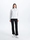 Dik Yaka Oversize Kadın Sweatshirt