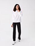 Dik Yaka Oversize Kadın Sweatshirt