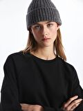 Bisiklet Yaka Oversize Kadın Sweatshirt