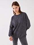 Bisiklet Yaka Oversize Kadın Sweatshirt