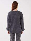 Bisiklet Yaka Oversize Kadın Sweatshirt