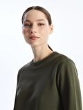 Bisiklet Yaka Düz Uzun Kollu Kadın Sweatshirt Tunik