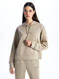 Nakışlı Uzun Kollu Kadın Hoodie