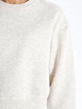 Bisiklet Yaka Düz Uzun Kollu Crop Kadın Sweatshirt