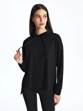 Düz Uzun Kollu Kadın Hoodie