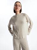 Dik Yaka Oversize Kadın Sweatshirt