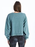 Bisiklet Yaka Oversize Kadın Sweatshirt