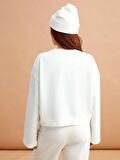 Petite Bisiklet Yaka Düz Uzun Kollu Kadın Sweatshirt