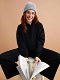 Petite Düz Uzun Kollu Kadın Hoodie
