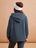 Petite Düz Uzun Kollu Kadın Hoodie