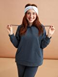 Petite Düz Uzun Kollu Kadın Hoodie