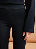 Petite Kadın Beli Lastikli Düz Pantolon