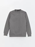 Bisiklet Yaka Düz Uzun Kollu Kadın Sweatshirt