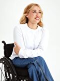 Bisiklet Yaka Düz Uzun Kollu Kadın Sweatshirt