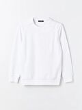 Bisiklet Yaka Düz Uzun Kollu Kadın Sweatshirt