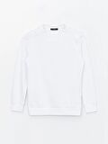 Bisiklet Yaka Düz Uzun Kollu Kadın Sweatshirt