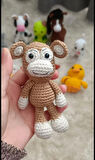 Amigurumi maymun oyuncak minik sevimli hayvanlar. Maymun anahtarlık aksesuar 