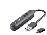 Kompakt 3 Port USB Hub 5 Gbps Siyah Uyumlu Cihazlar için