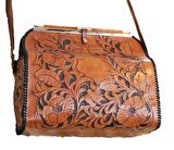 DERSEY HAKİKİ DERİ BAVUL TABA DÖVME HANDMADE ÇANTA
