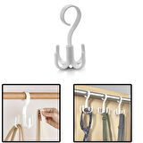 Microcase Çok Amaçlı 4 Askılı 360° Döner Başlıklı Eşya Çanta Kıyafet Tutucu Askılık - AL4761  Beyaz 1 Adet