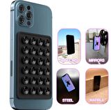Vantuzlu Telefon Tutucu Siyah 3 Adet