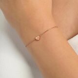 925 Ayar Gümüş Kalp Bileklik, Beyaz