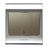 Viko Panasonic Thea Blu Vavian Anahtar, Çerçeve Chrome+Beyaz, Kapak Dore