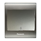 Viko Panasonic Thea Blu Vavian Anahtar, Çerçeve Inox+Beyaz, Kapak Metalik Beyaz