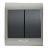 Viko Panasonic Thea Blu İkili Anahtar, Çerçeve Inox Matt+Dore, Kapak Füme