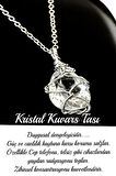 Sertifikalı Fasetli Tel Sargılı Kristal Kuvars Taşı Kolye