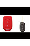 Renault Ve Dacia Duster Scenic Master Megane 2 Tuşlu Silikon Anahtar Kılıfı Kırmızı