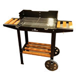 Wetterstein Tekerlekli Mangal, Ahşap Sehpalı/Raflı ,Barbekü S MODEL