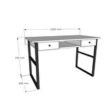 Woodesk Allen Çalışma Masası Ahşap 75 x 120 cm Açık Ceviz 