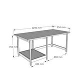 Woodface Lisa Çalışma Masası Ahşap 75 x 116 cm Açık Ceviz 