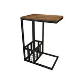 WOODFACE PRAG DOĞAL AHŞAP YAN SEHPA CEVİZ RENK