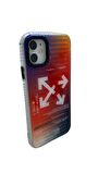 İphone 14 Off White Kalın Kaliteli Silikon Renkli Hologram Baskılı Kılıf