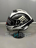 WOSEN Ws-202 Güneş Vizörlü Çene Açılır Kask D1 (Şeffaf Vizörlü)
