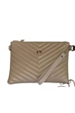 V Nakışlı Kapitone Desenli Kadın Portföy El ve Omuz Çantası Clutch (Küçük Boy)