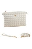 Kare Kapitone Desenli Kadın El ve Omuz Çantası Portföy Clutch (Orta Boy)