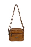 Çok Gözlü Yıkama Deri Yumuşak Dokulu Kadın Çapraz Askılı Günlük Omuz Çantası (Orta Boy)