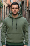 Erkek Yeşil Kapüşonlu Sweat