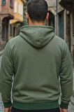Erkek Yeşil Kapüşonlu Sweat